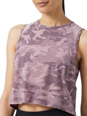 Lululemon Sculpt Cropped Tank in Incognito Camo Pink - Size 8